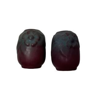 Van Briggle Art Pottery Vintage Pair of Salt and Pepper Shakers Signed Marked